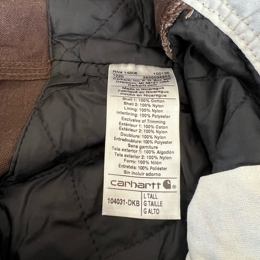 Carhartt Brown Quilted Overalls - Picture 4 of 4